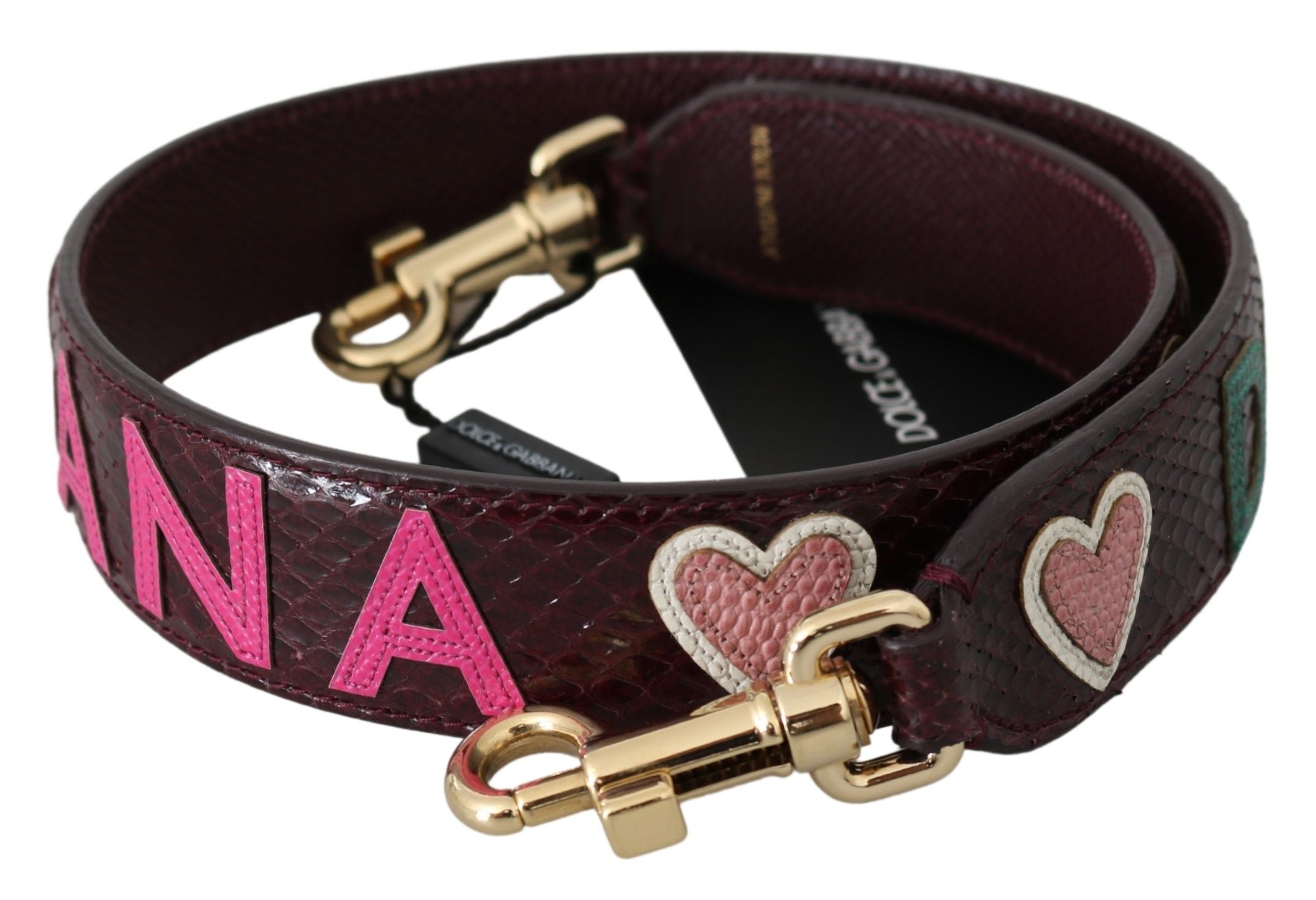Dolce & Gabbana Bordeaux Egzotik Deri Kemer Omuz Askısı